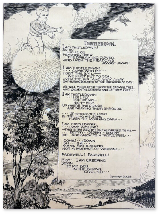 Thistledown a poem by Llywelyn Lucas