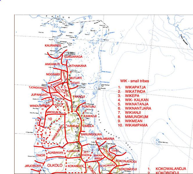 Cape York section of Tindale Map, 1974.