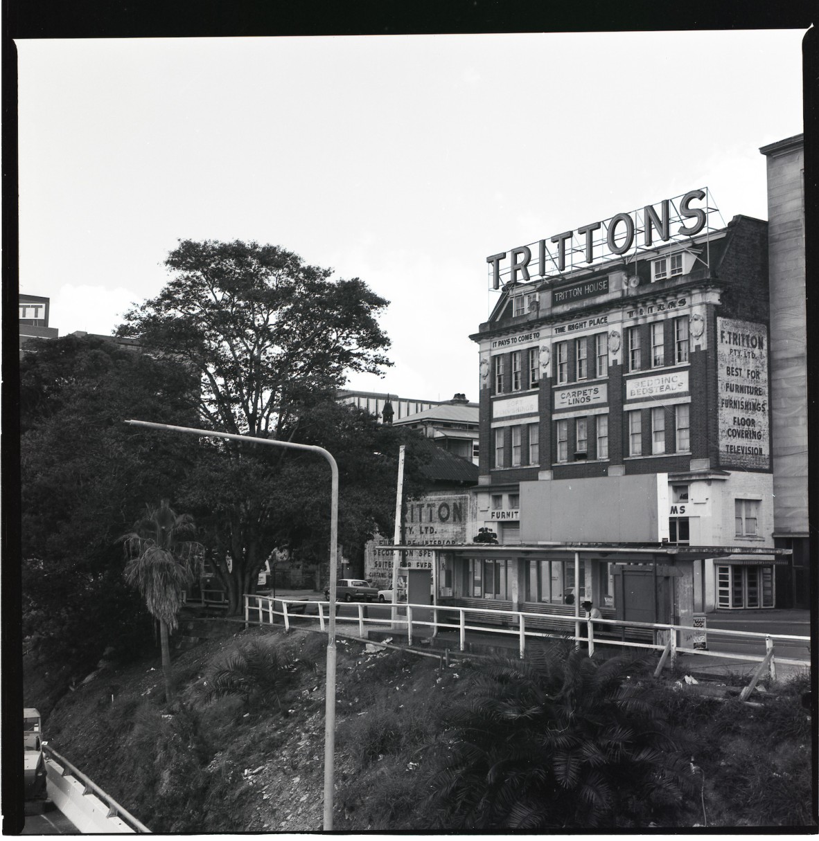 Street view photograph of Tritton Building in George Street, Brisbane. 1970s