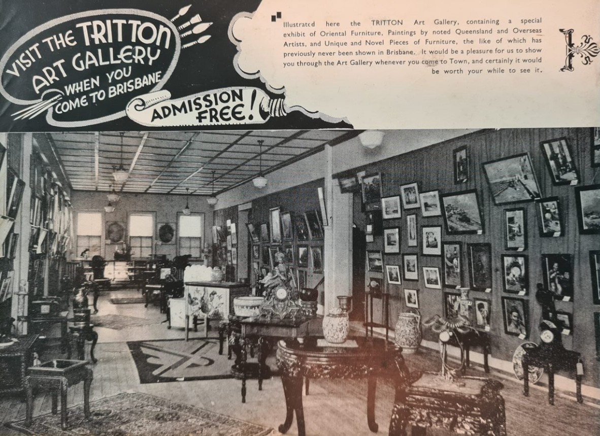 Trittons Art Gallery, rear cover of the 1935 Bedroom Book.