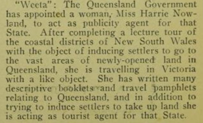 A newspaper article about Harrie Nowland