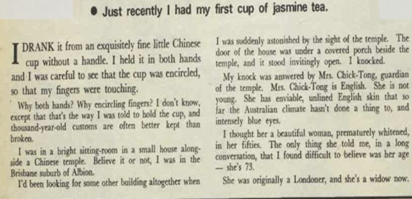 An article about Dorothy Chick Tong