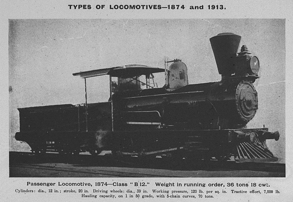 Photograph of a passenger locomotive 1874 - Class "B 12"