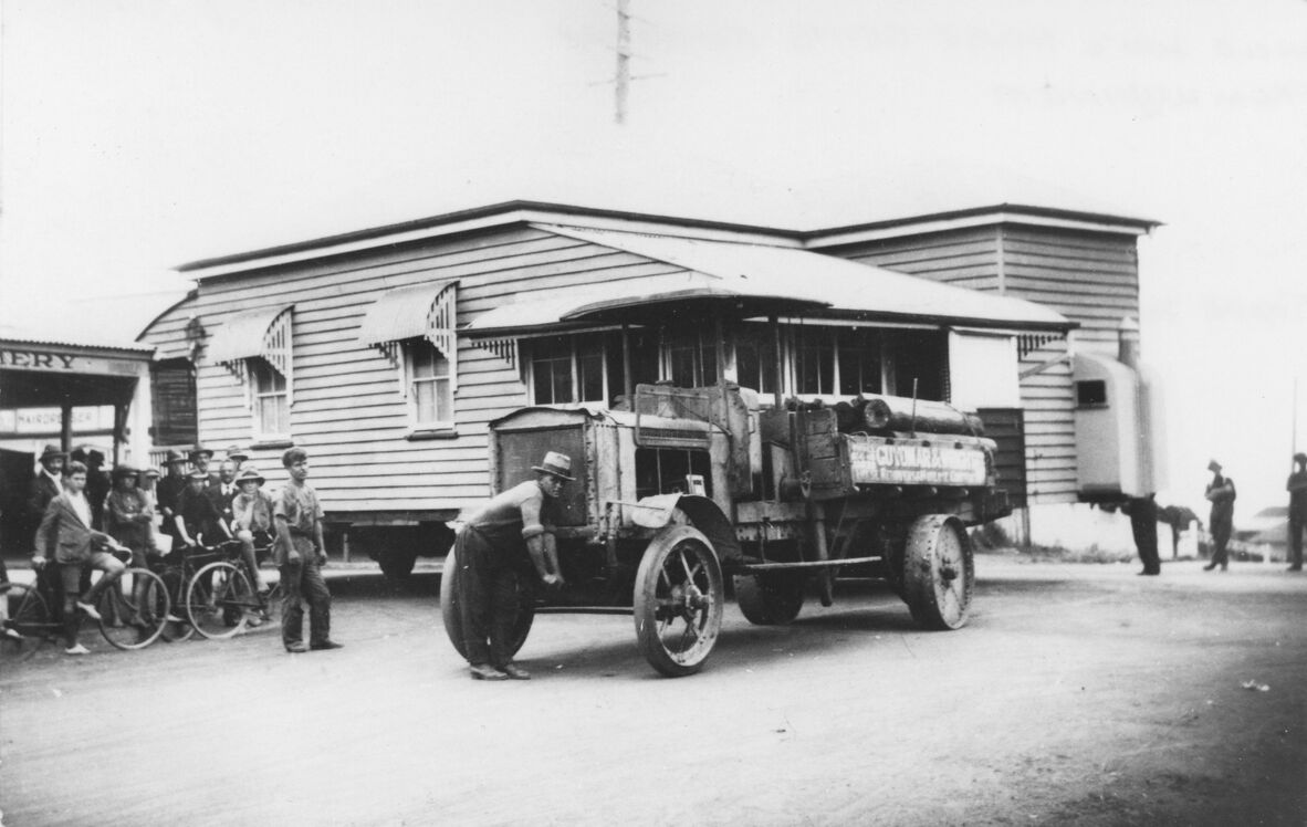 Uncle Lou's house being removed from Wynnum