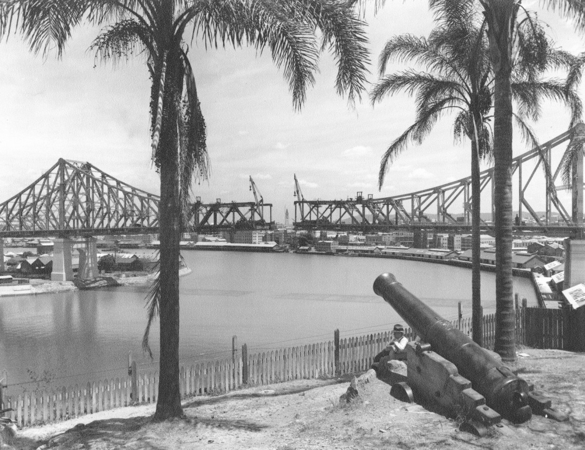 Construction is almost completed on the Story Bridge, Brisbane, October 1939