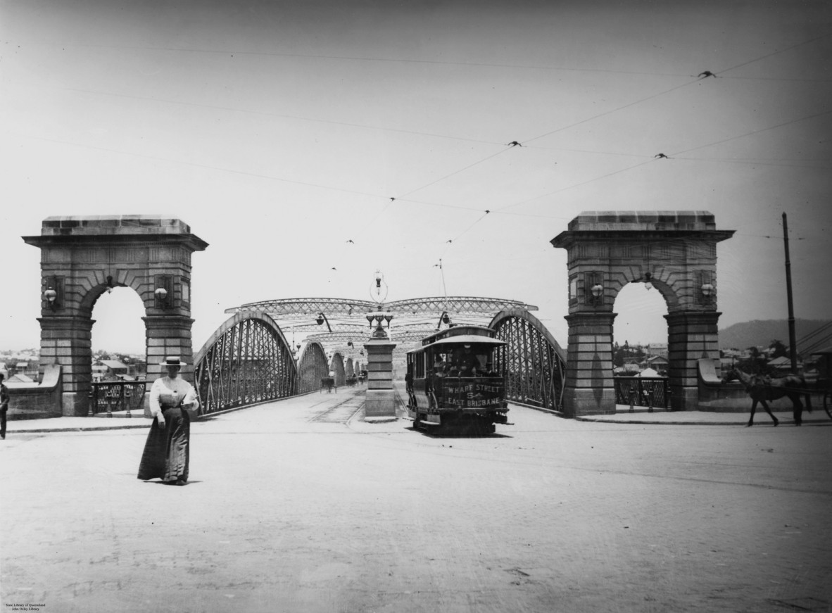 Second permanent Victoria Bridge Brisbane ca 1906