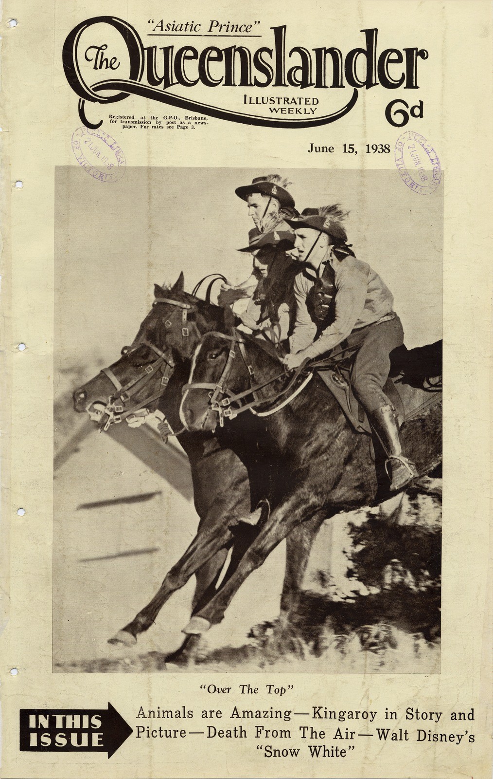 Illustrated front cover from The Queenslander, June 15,1938