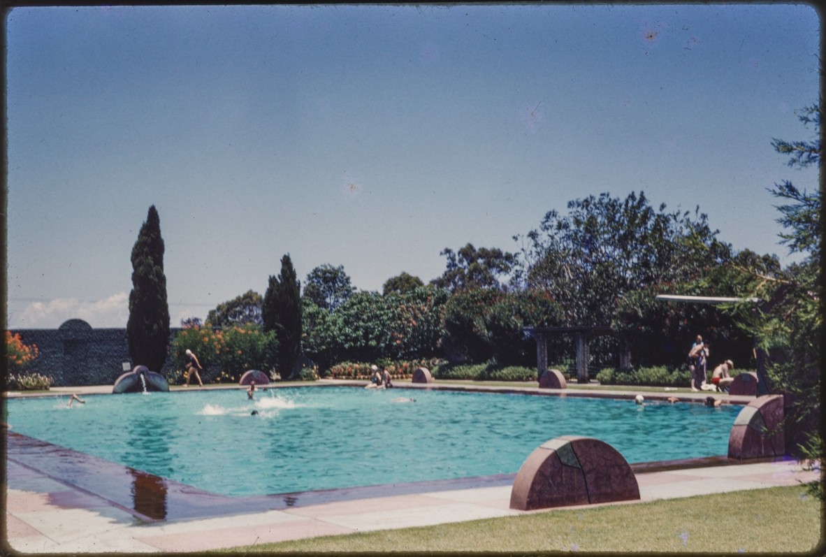 Swimmers at the Oasis Swimming Pool in Station Road, Sunnybank, Brisbane.