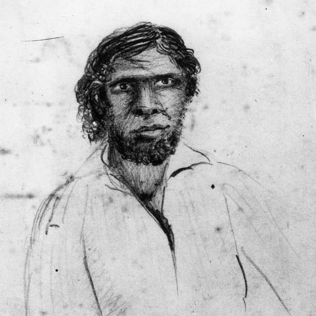 Sketch of Aboriginal Australian Dundalli. Sketch of Dundalli made by Silvester Diggles, 5 December, 1854. 