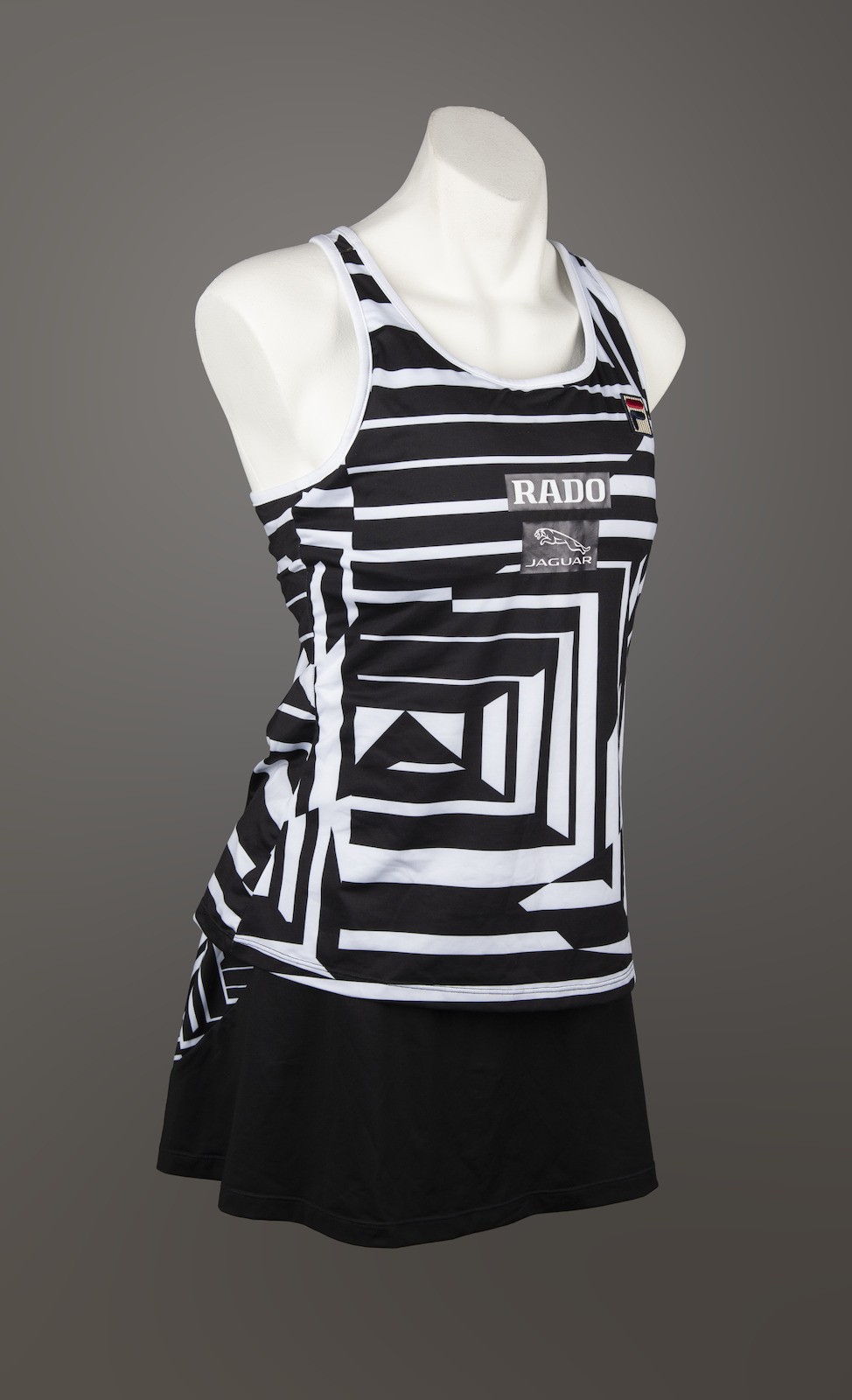 A black and white tennis outfit 