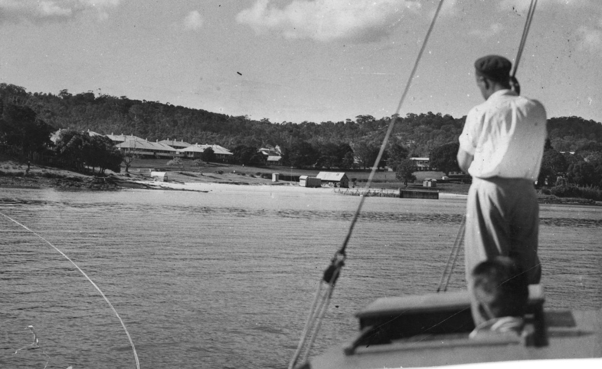 View approaching Dunwich from Peel Island Queensland ca 1934