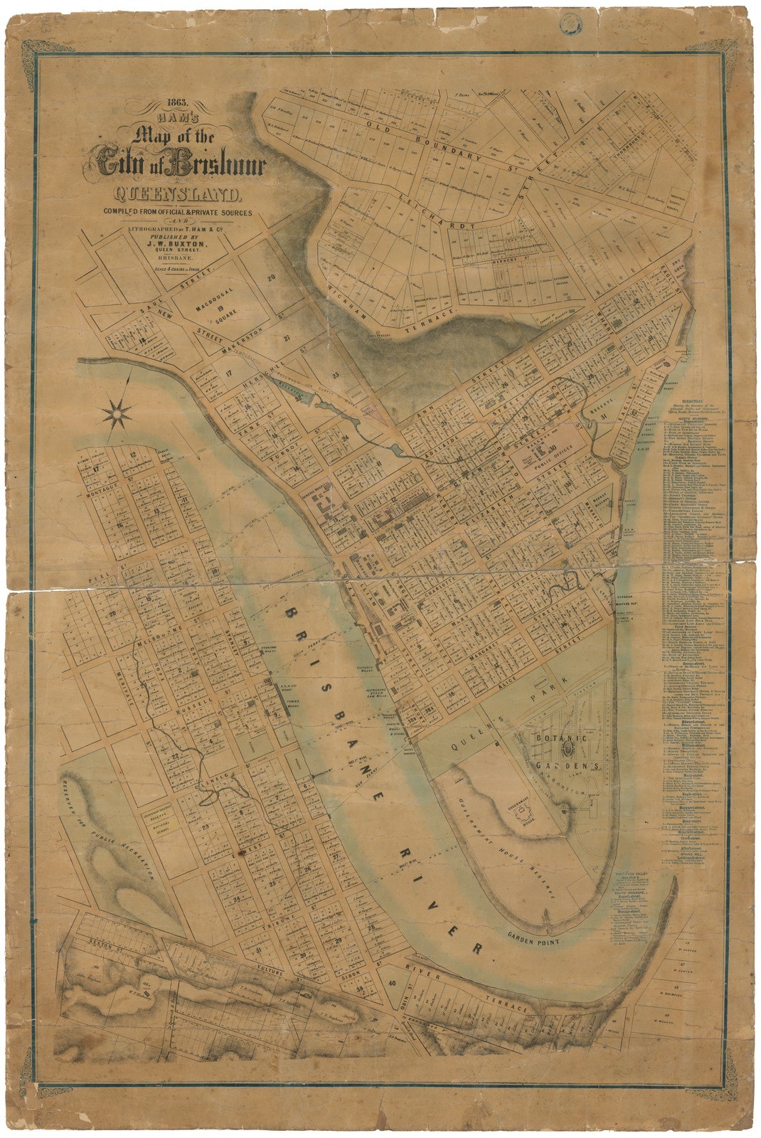 A map of Brisbane streets and the Brisbane River