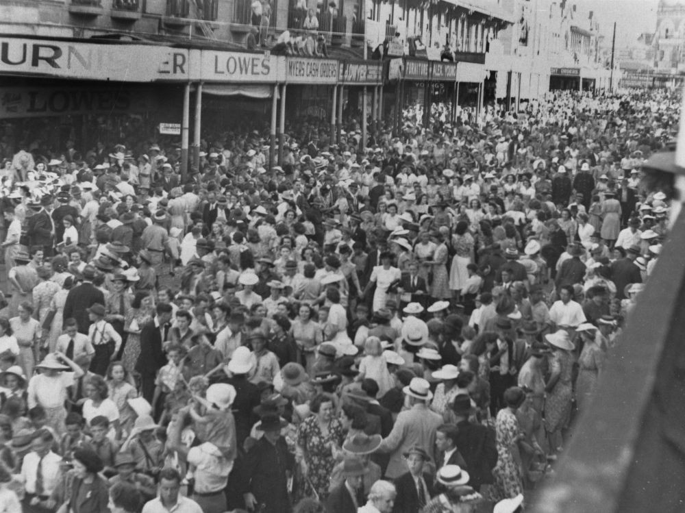 Procession aftermath in Brisbane During World War Two