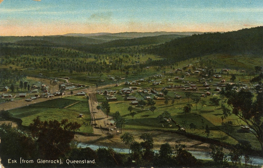 View of Esk township from Mount Glen Rock Esk Queensland