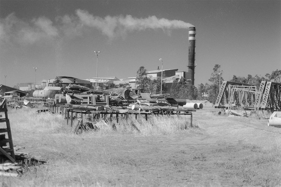 View of smoke stack at Farleigh Sugar Mill near Mackay Queensland 