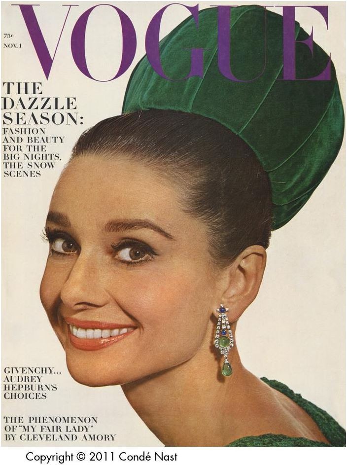 Image of Audrey Hepburn on cover of Vogue 1 November 1964
