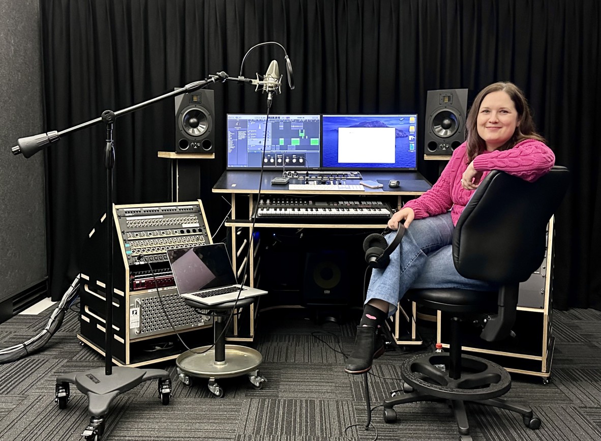 Wendy in the recording studio