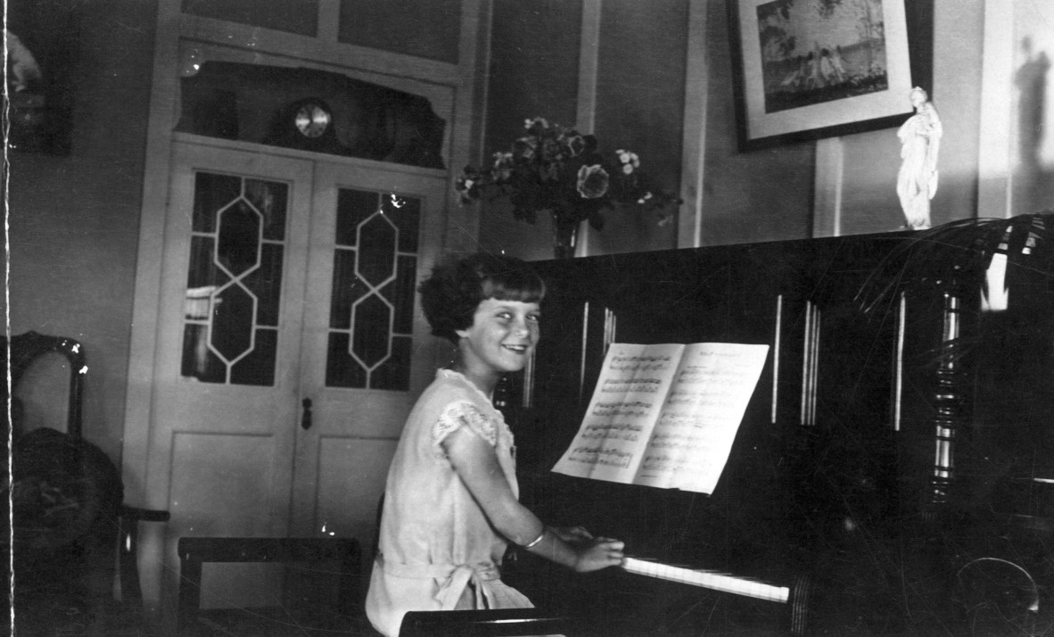 A young Letty at the piano 