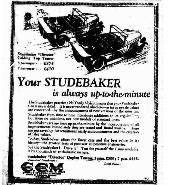 Advertisement for Studebaker.