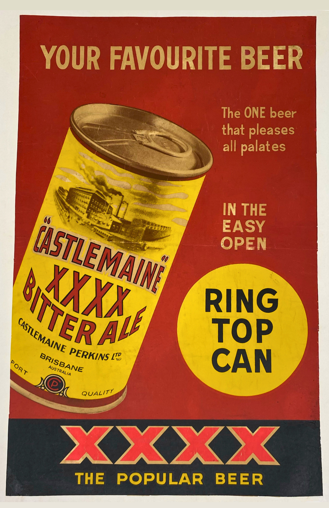 Advertising poster for Castlemaine XXXX Bitter Ale