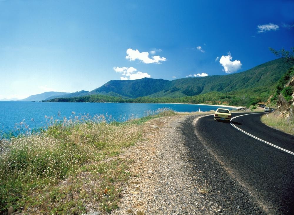 road along a mountainous coastline in North Queensland 