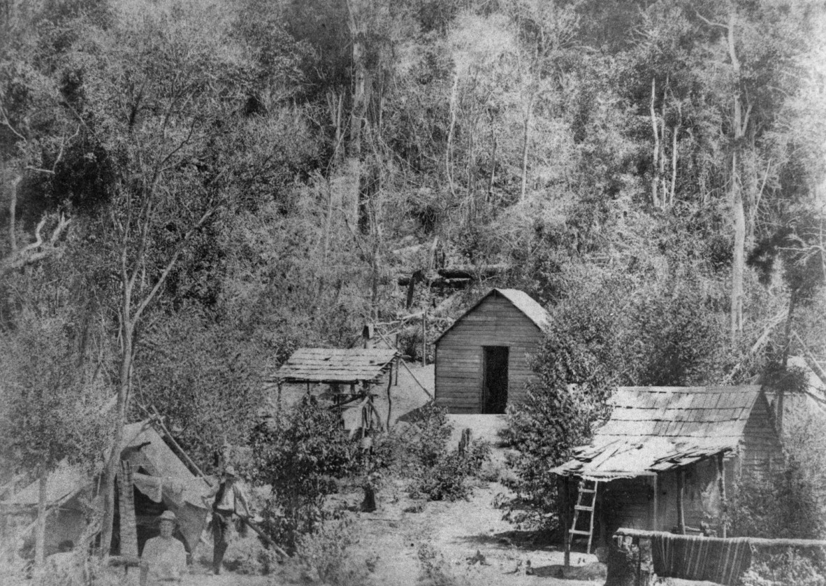 ca.1890 photograph of miners on Mount Biggenden