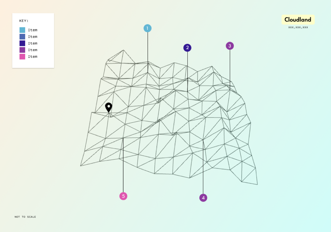 A basic computer generated mesh-like landscape map