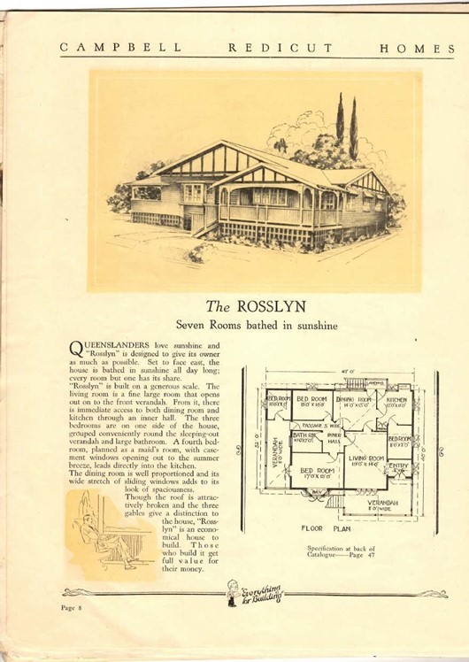 A sketch of a  multi-gable house in a book