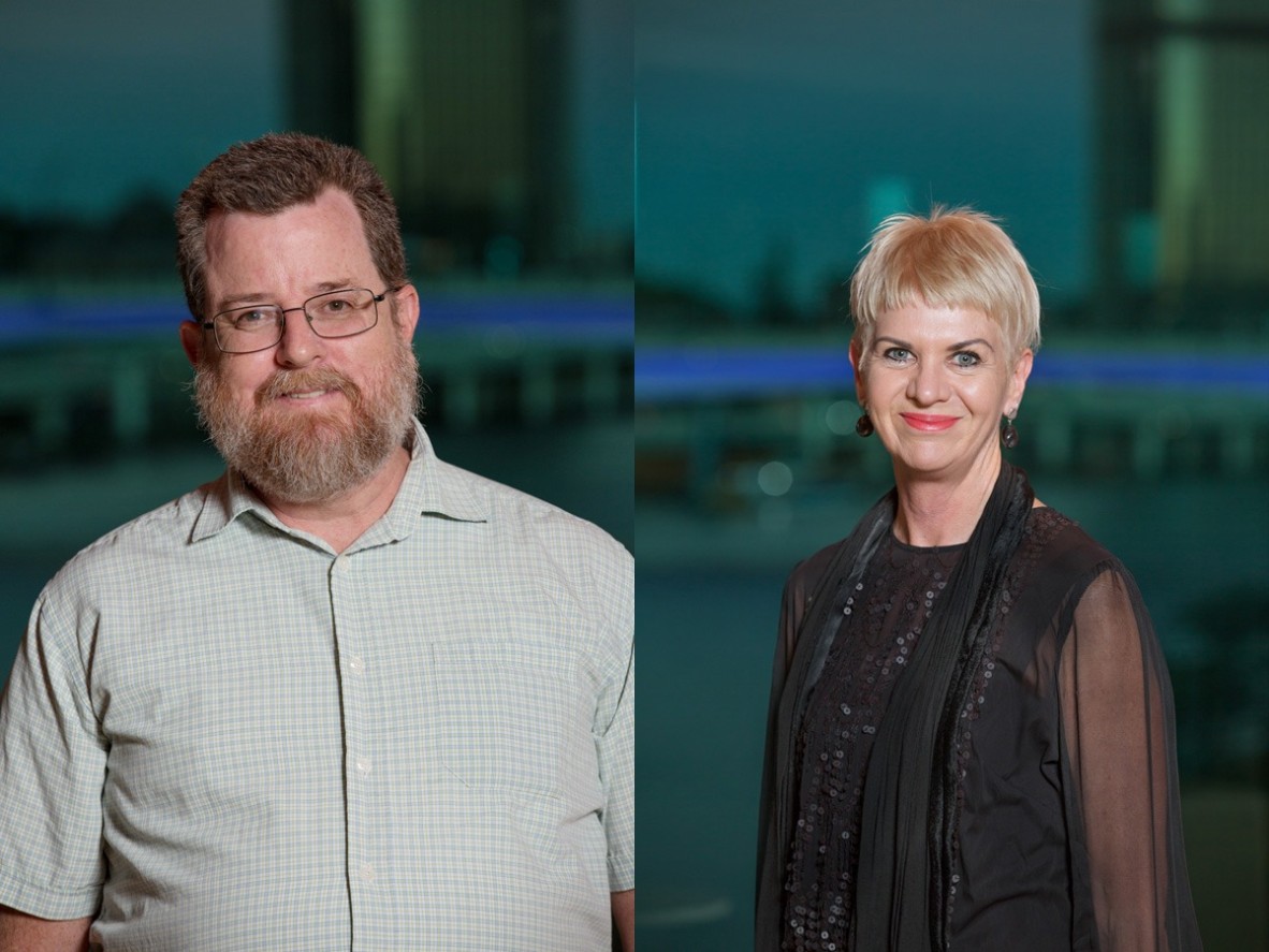 2019 John Oxley Library Fellows, Louise Martin-Chew and Matthew Wengert.