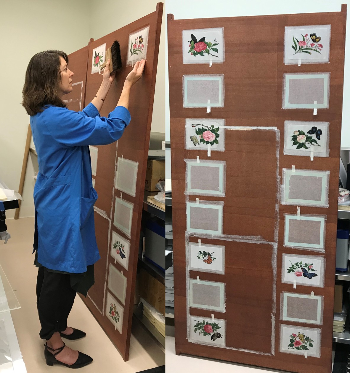 Album of Pith Paper Paintings conserved September 2020 by Jennifer Loubser for Australian Library of Arts Showcase display