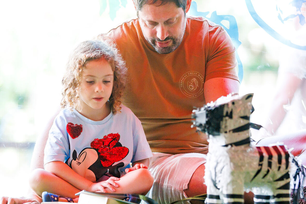 Father and daughter sharing a story