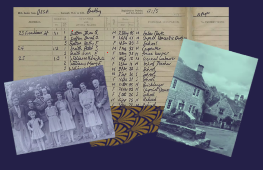 Image from Findymypast showing old pictures and census records