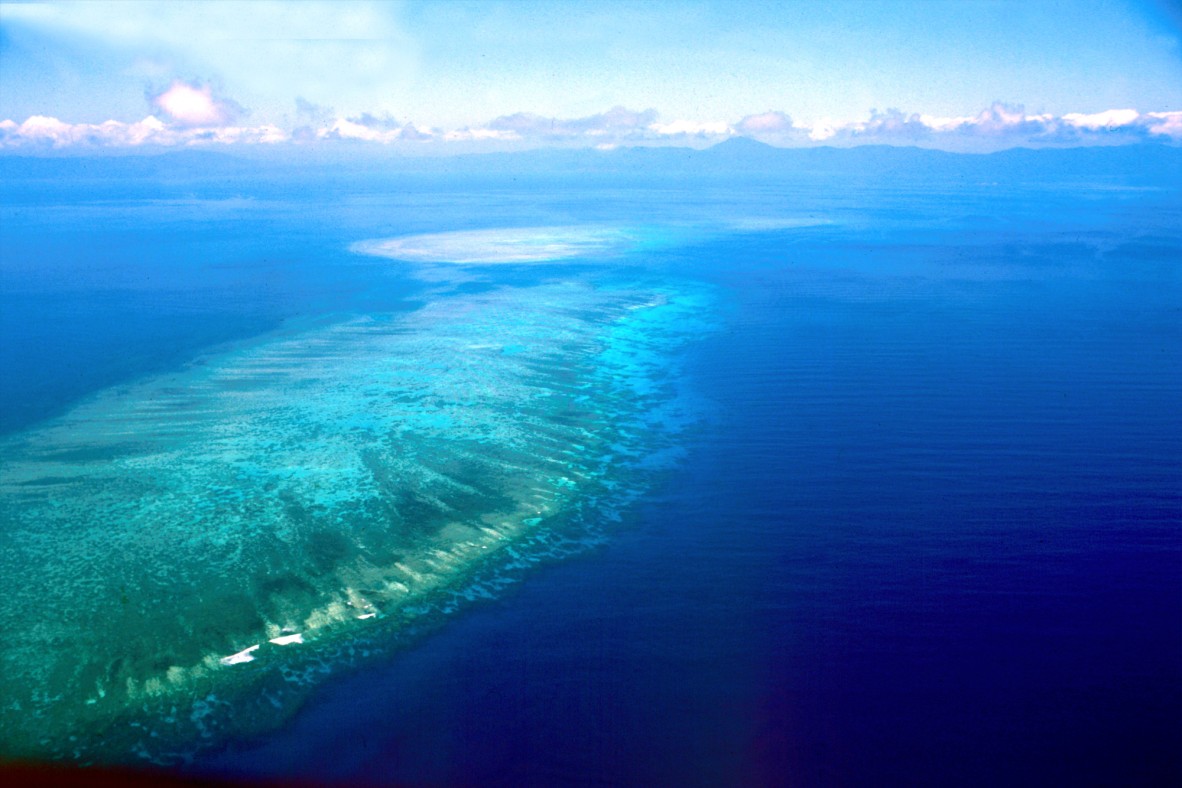 Aerial view of the Great Barrier Reef 1983