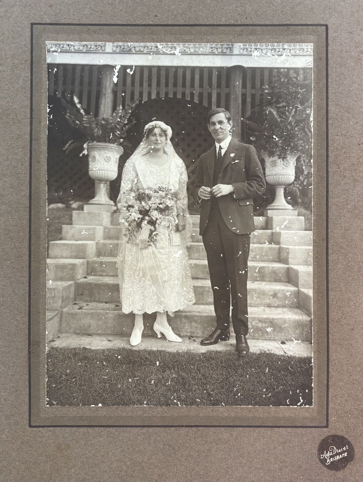 Wedding photograph by Ada Driver from the Powell and Prentice family collection, date; between 1890 and 1939.