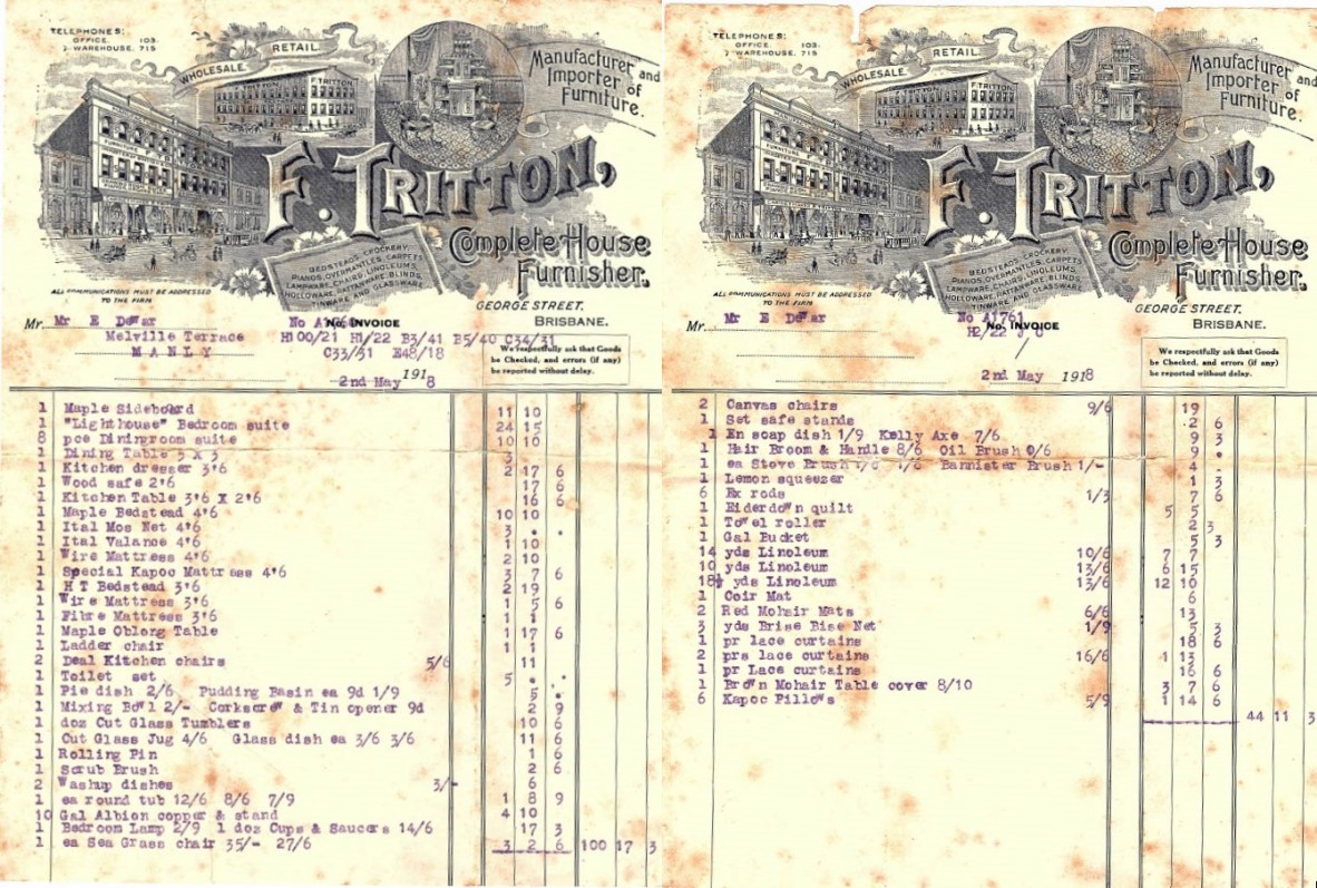 Trittons Invoices. 