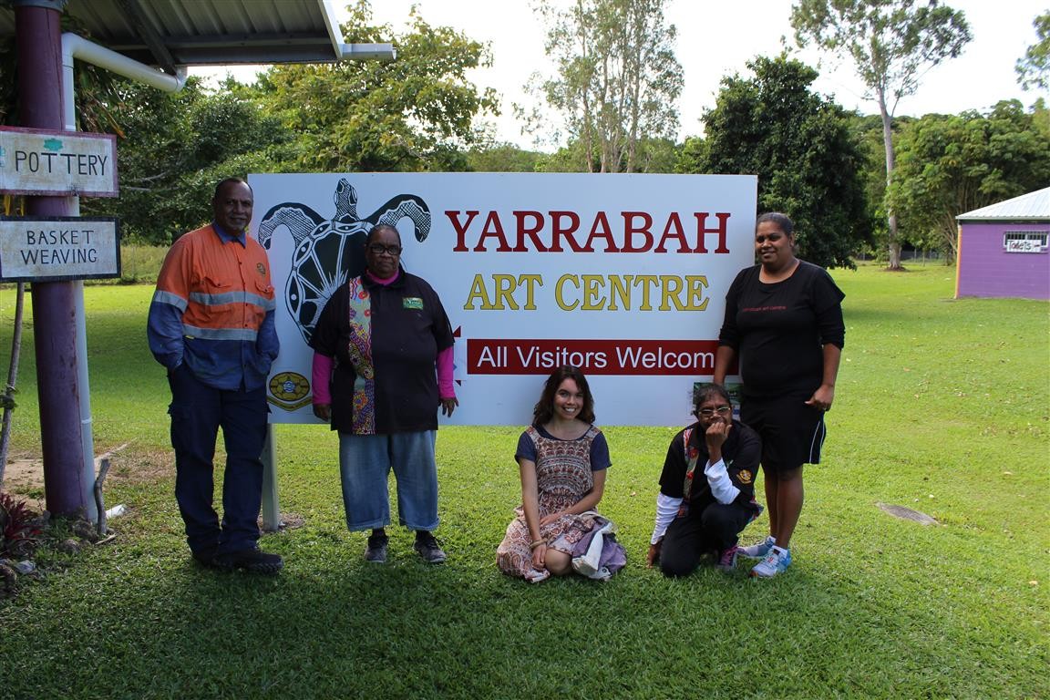 Group in front of Yarrabah Art Centre sign