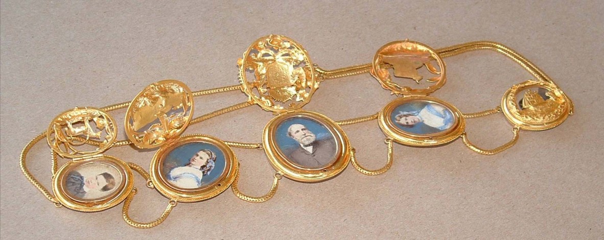 John Watts swag necklace and pendants ca 1866 - 1869
