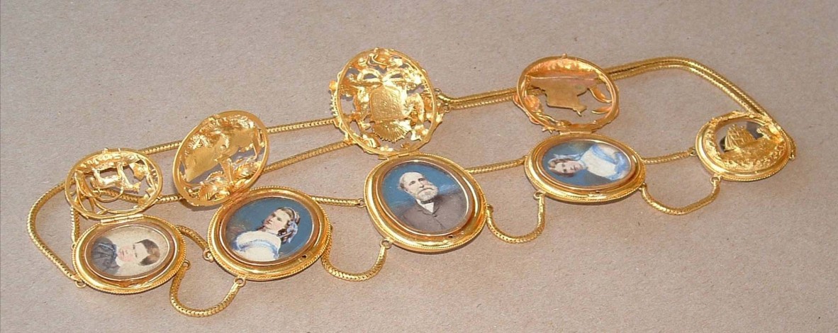 John Watts swag necklace and pendants ca. 1866 - 1869