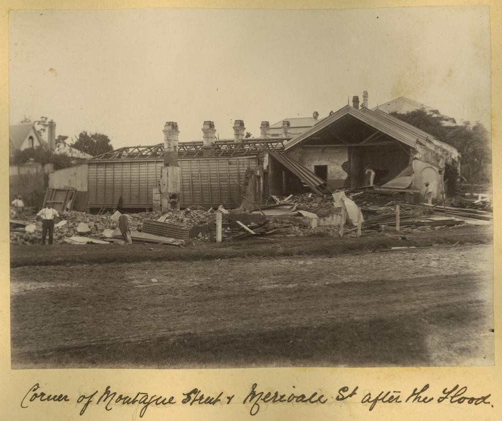 house destroyed by flood waters 