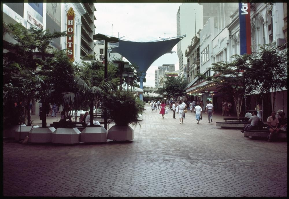 Queen Street Mall looking south ca 1980 In copyright State Library of Queensland Negative number 7558-0001-0047