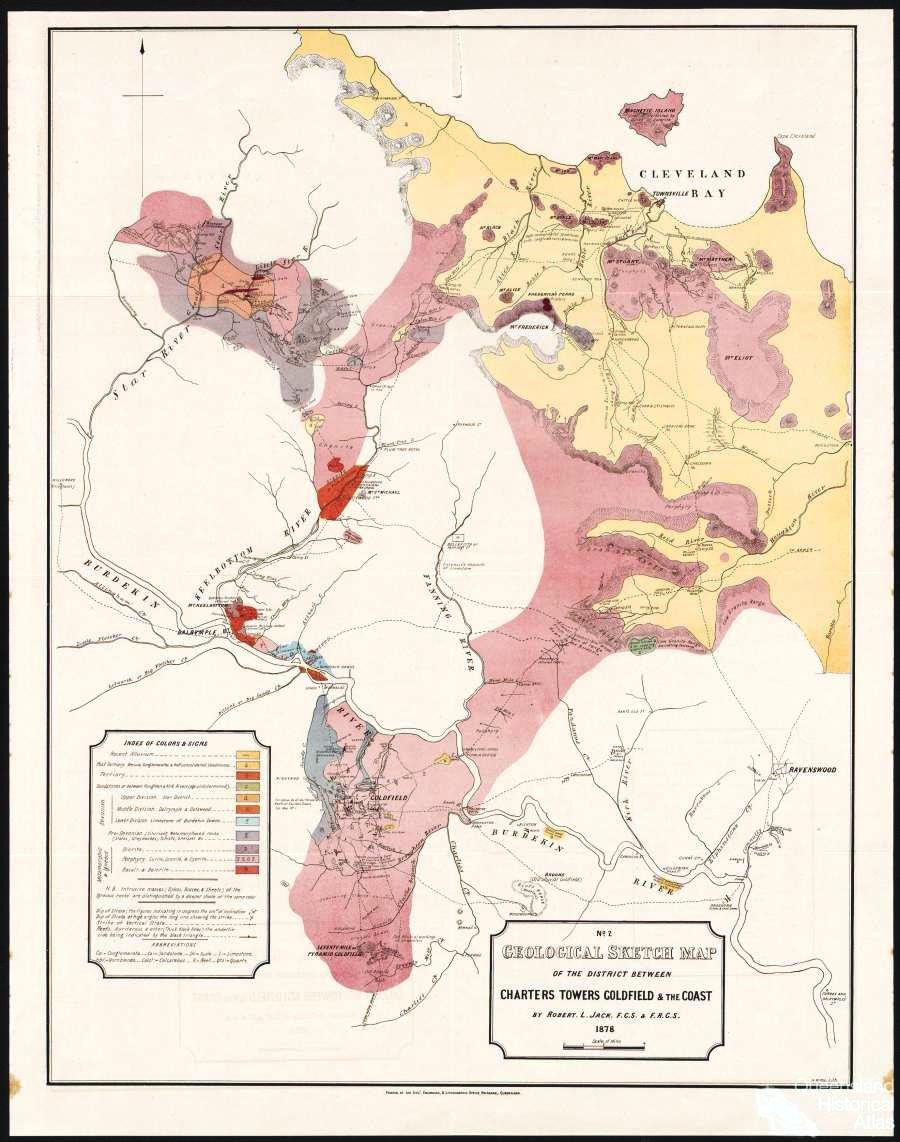 a map of Charters Towers area in 1878