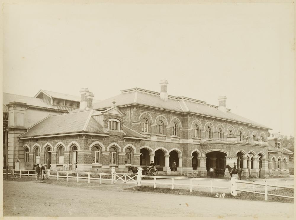 Roma Street Railway Station in Brisbane ca 1879 