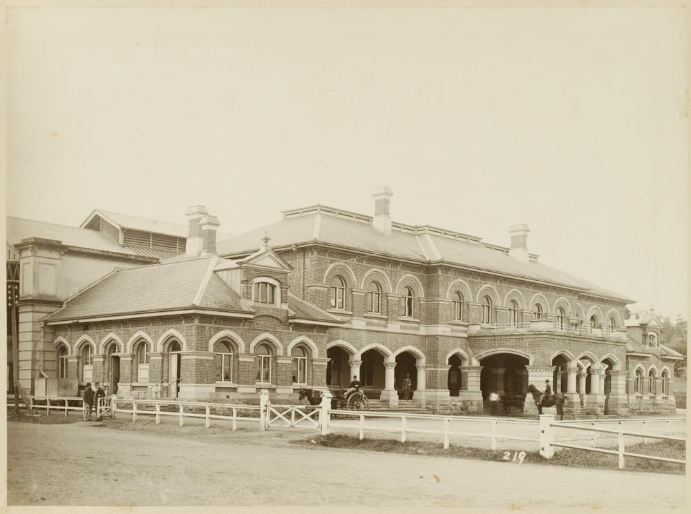 Roma Street Railway Station in Brisbane ca. 1879.