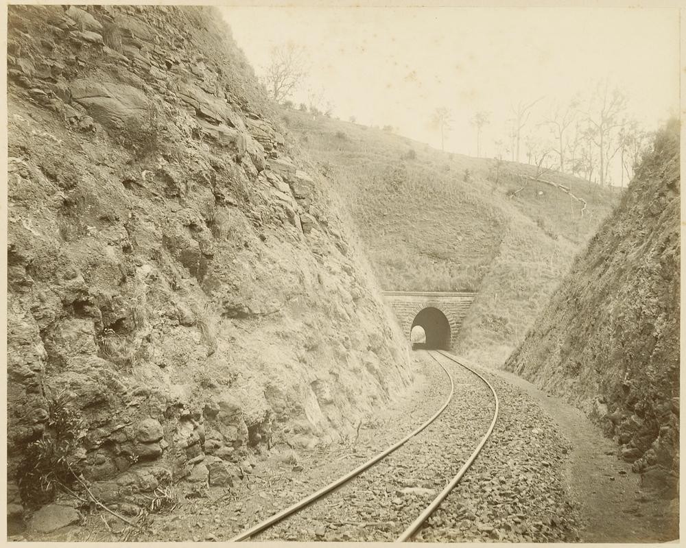 Railway tunnel on Main Range near Toowoomba ca. 1879.