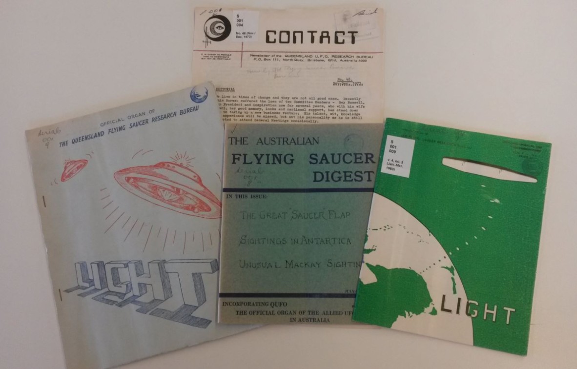 Selection of Queensland UFO related periodicals from State Library of Queenslands collection