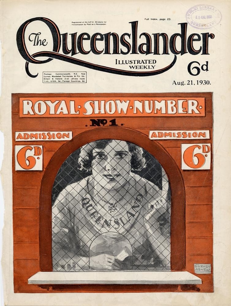 Illustrated front cover from The Queenslander August 21 1930 John Oxley Library State Library of Queensland Image 702692-19300821-s001b