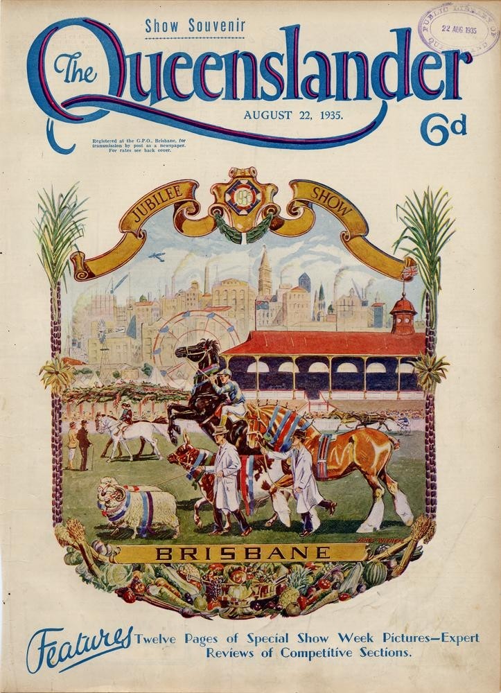 Illustrated front cover from The Queenslander August 22 1935