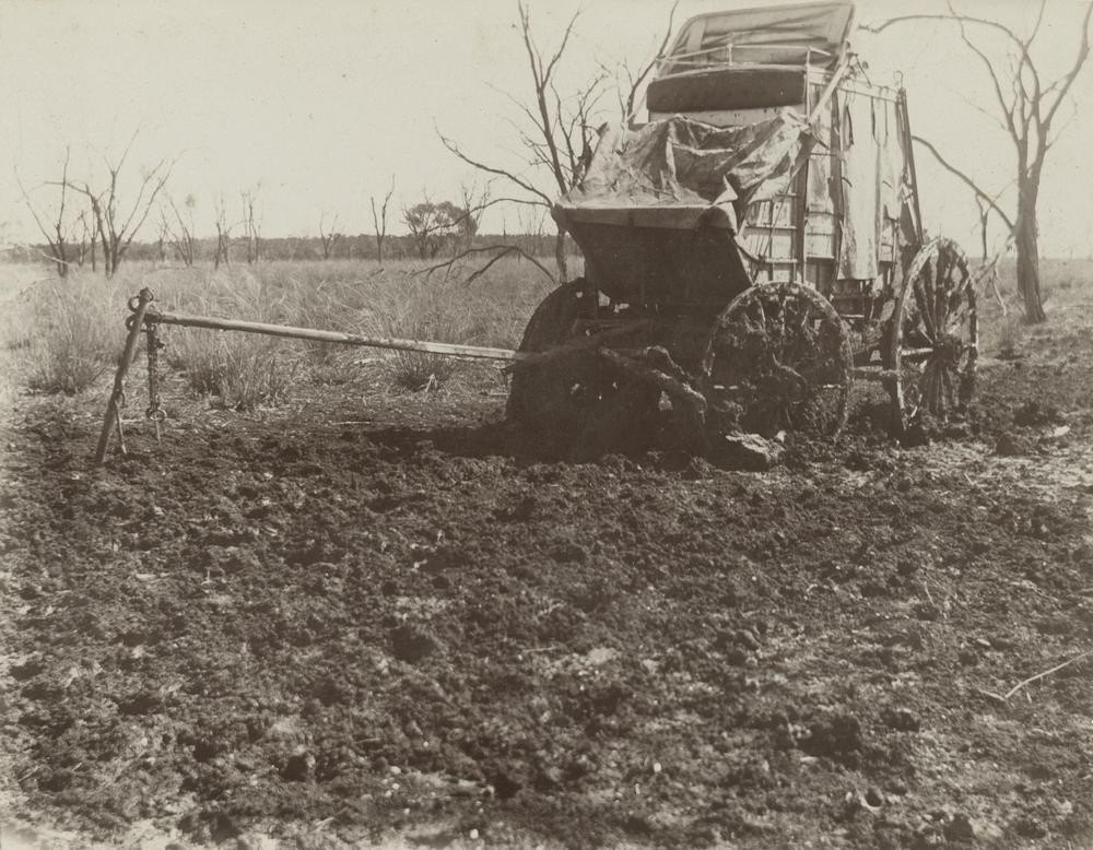 Cart bogged in mud 
