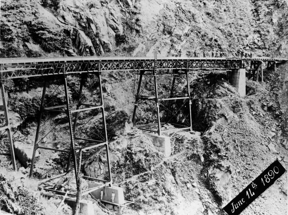 a railway following a cliff line