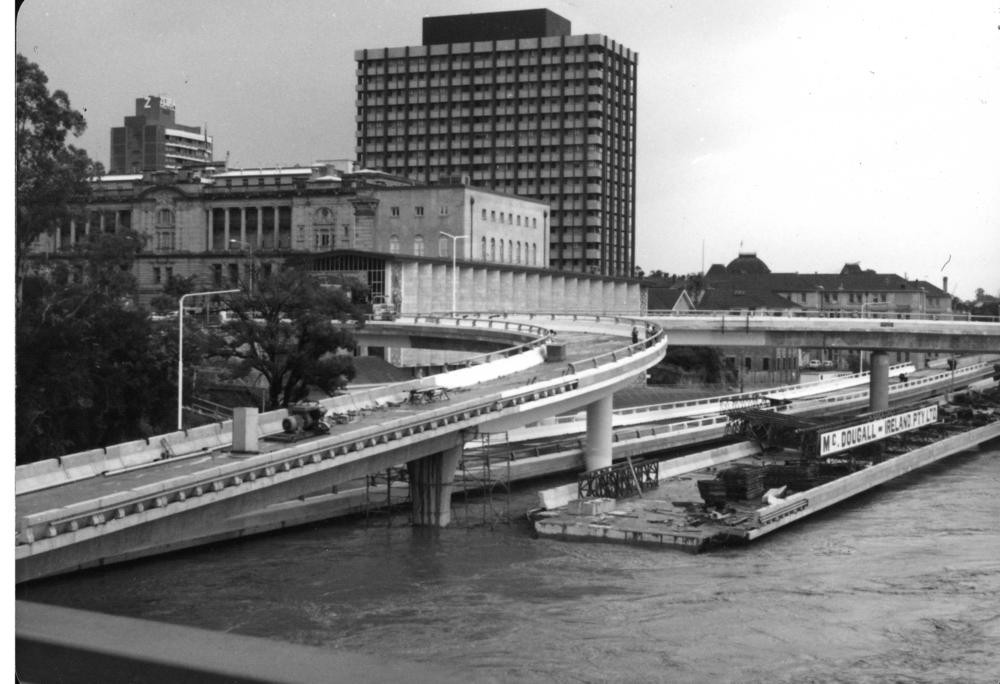 Damage on the Riverside Expressway Brisbane caused by the 1974 flood